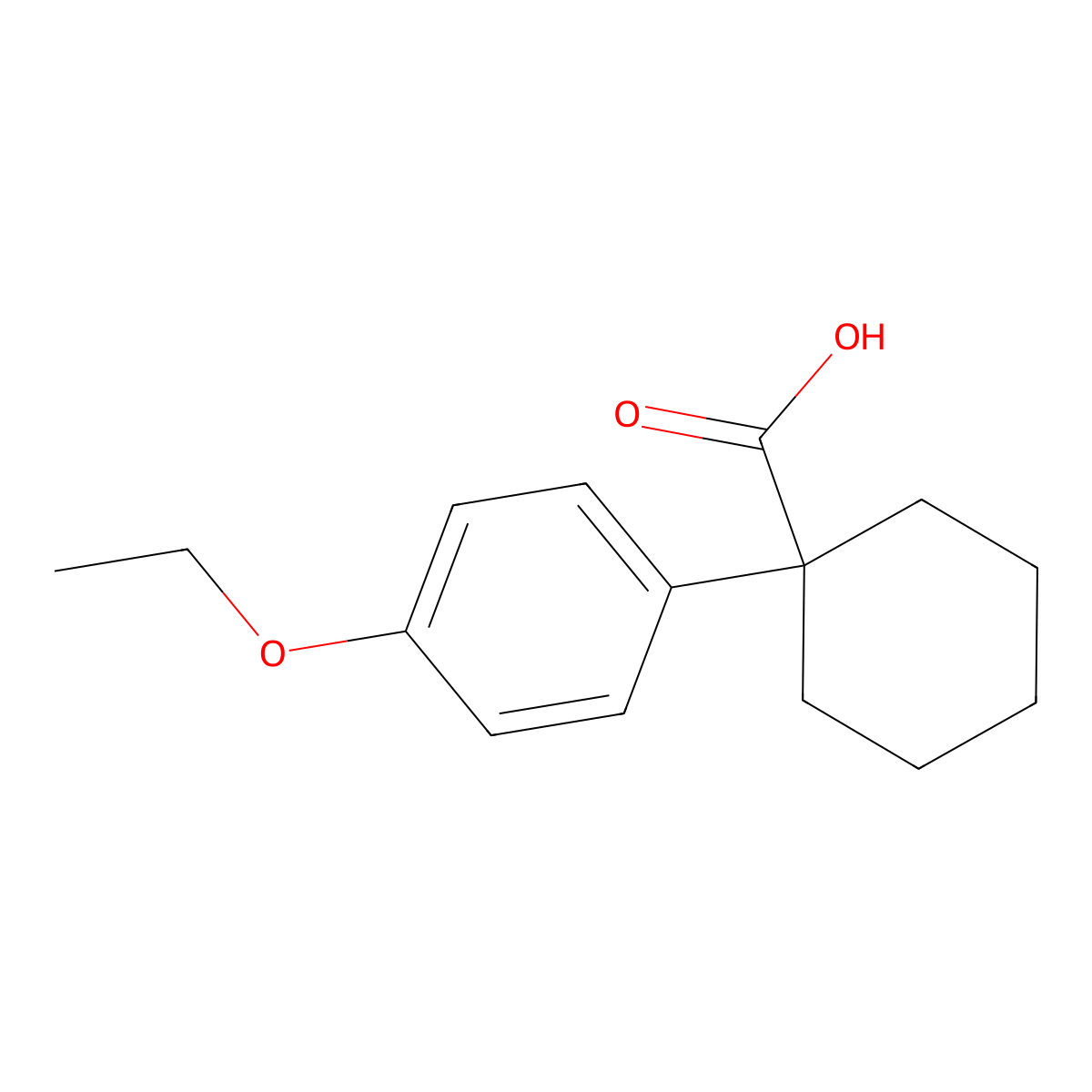 1-(4-Ethoxyphenyl)cyclohexanecarboxylic acid molecular structure, CAS 36263-67-9