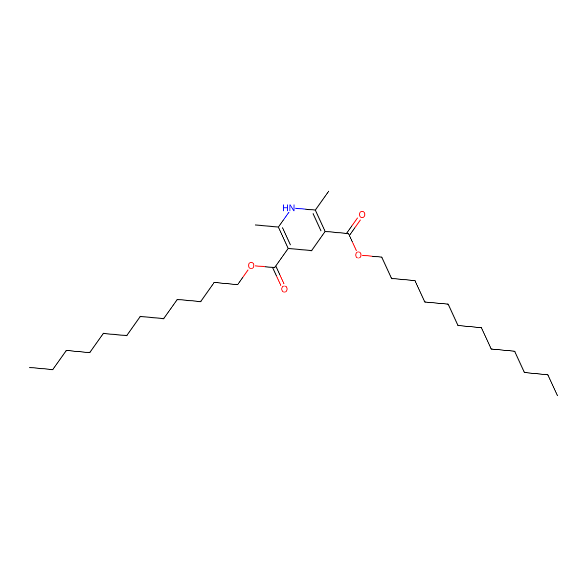 Didodecyl 1,4-dihydro-2,6-dimethylpyridine-3,5-dicarboxylate molecular structure, CAS 36265-41-5