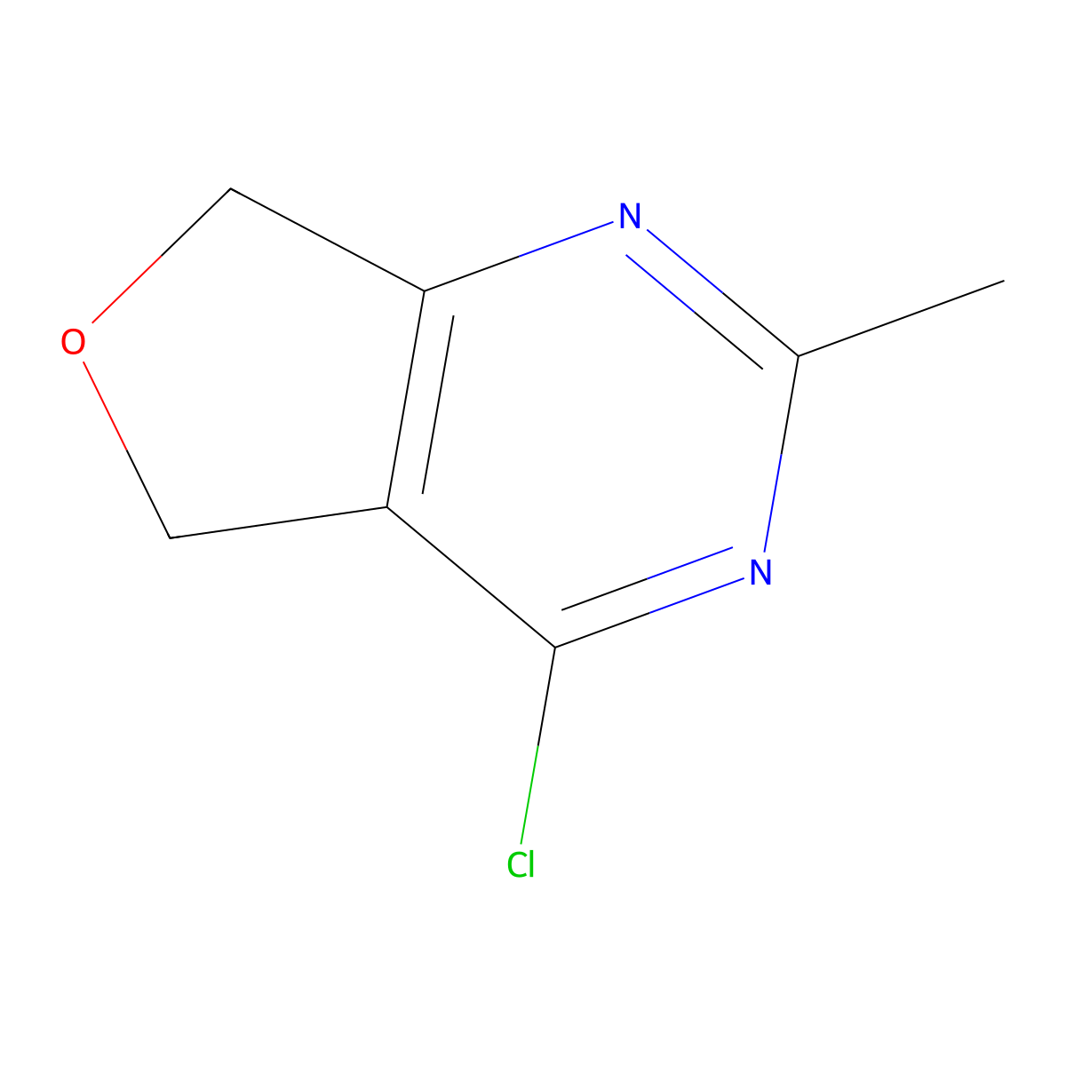 4-Chloro-2-methyl-5H,7H-furo[3,4-D]pyrimidine molecular structure, CAS 36267-73-9