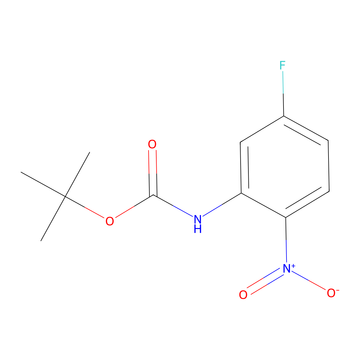 Tert-butyl 5-fluoro-2-nitrophenylcarbamate molecular structure, CAS 362670-06-2