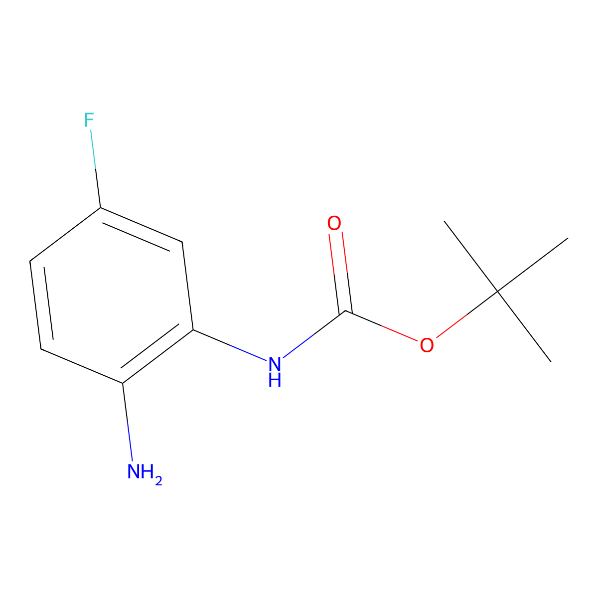 N2-(tert-Butoxycarbonyl)-4-fluoro-1,2-phenylenediamine molecular structure, CAS 362670-07-3