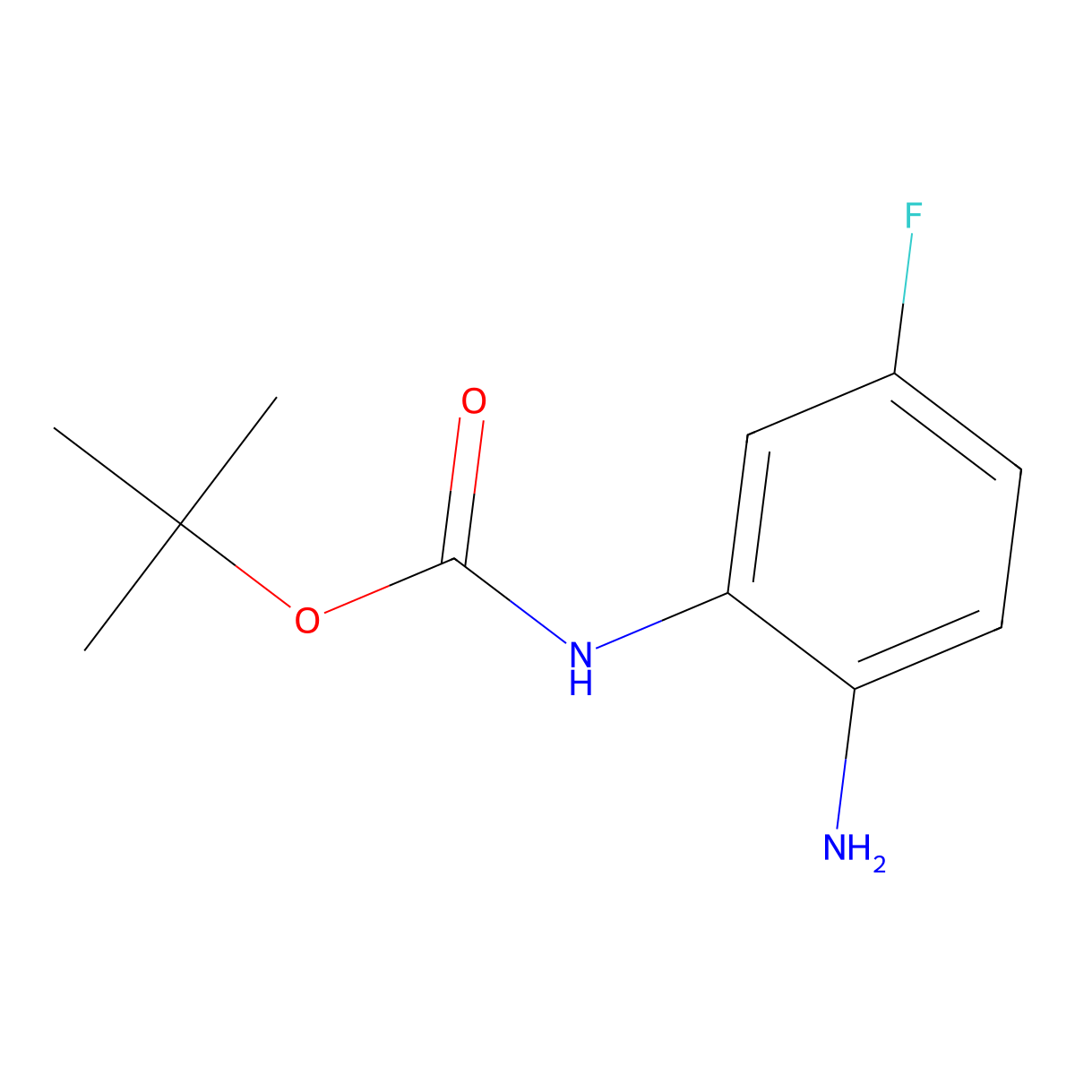 N2-(tert-Butoxycarbonyl)-4-fluoro-1,2-phenylenediamine molecular structure, CAS 362670-07-3