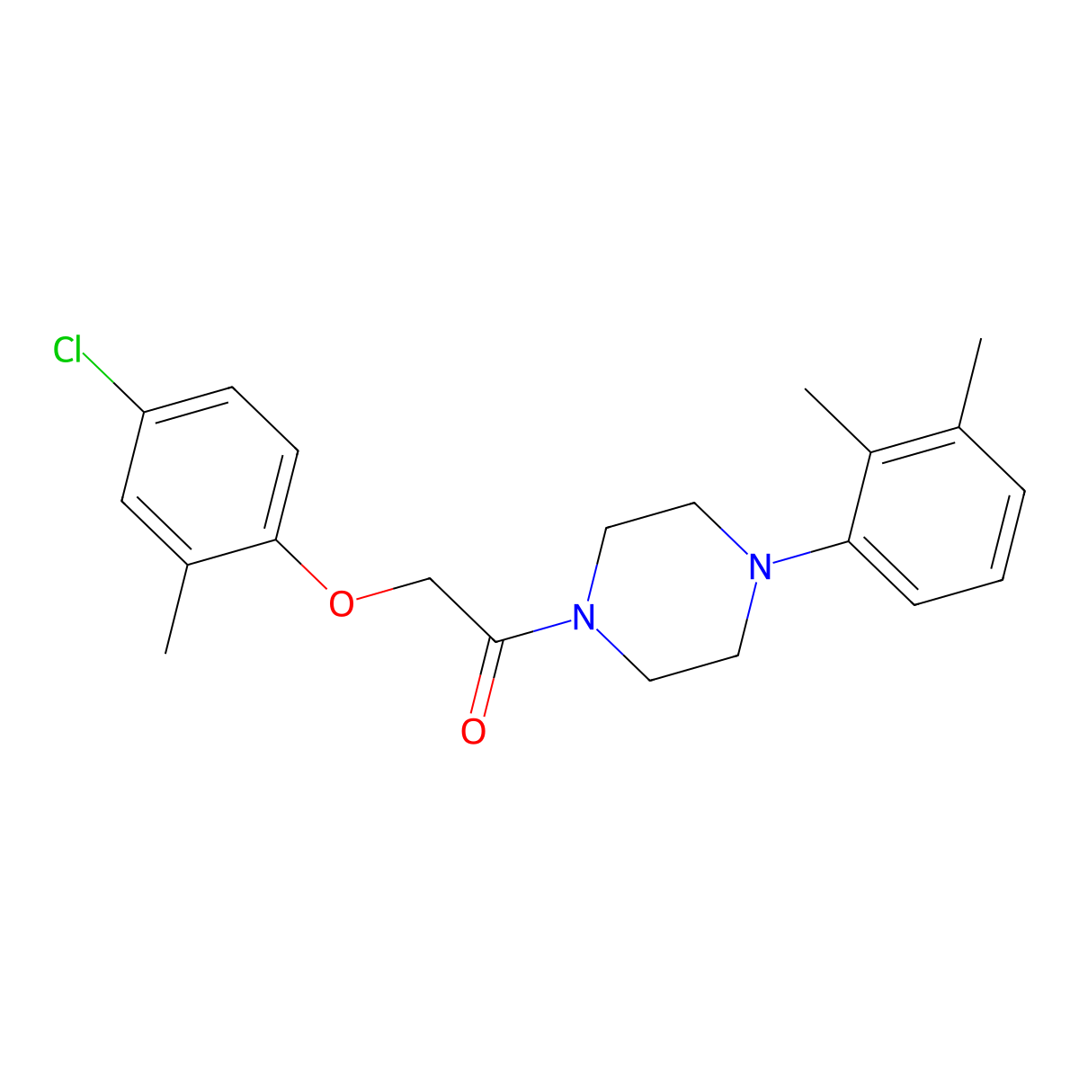 2-(4-Chloro-2-methylphenoxy)-1-[4-(2,3-dimethylphenyl)piperazin-1-yl]ethanone molecular structure, CAS 362679-93-4