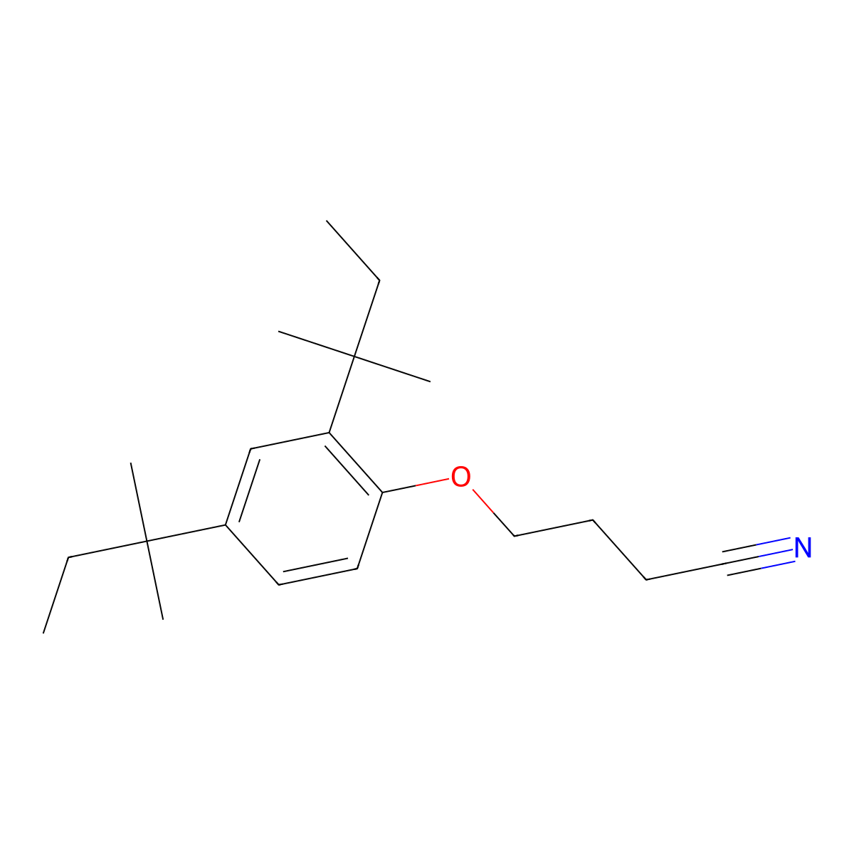 Butanenitrile, 4-[2,4-bis(1,1-dimethylpropyl)phenoxy]- molecular structure, CAS 36268-65-2