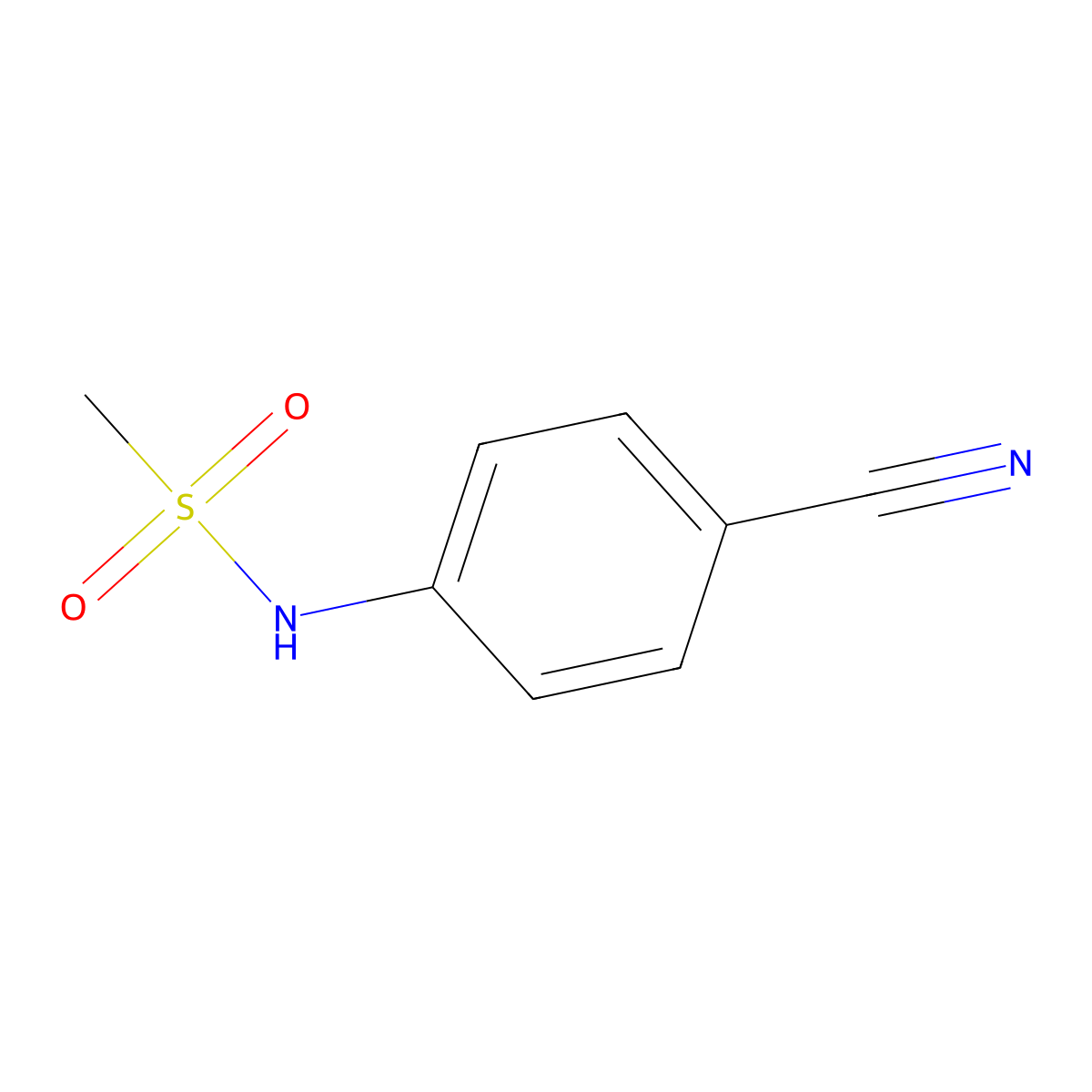 N-(4-cyanophenyl)methanesulfonamide molecular structure, CAS 36268-67-4