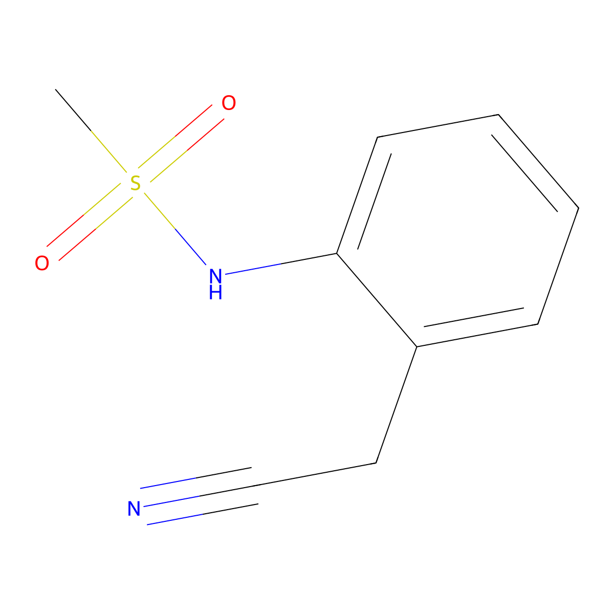 2-(Methylsulfonamido)phenylacetonitrile molecular structure, CAS 36268-70-9
