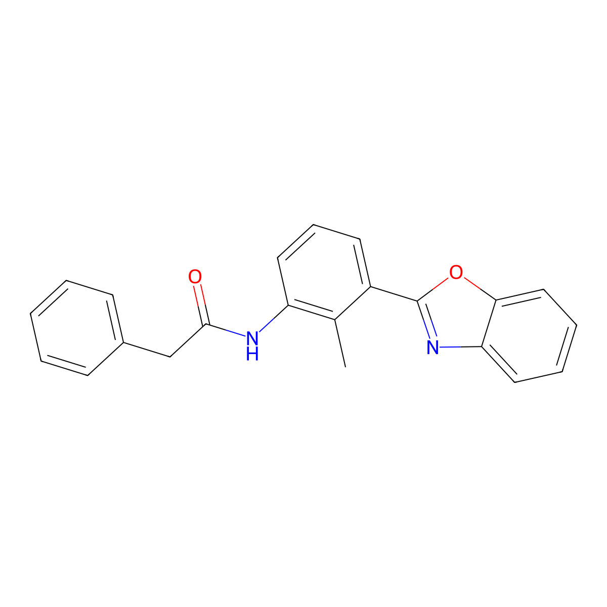 N-[3-(1,3-benzoxazol-2-yl)-2-methylphenyl]-2-phenylacetamide molecular structure, CAS 362680-82-8