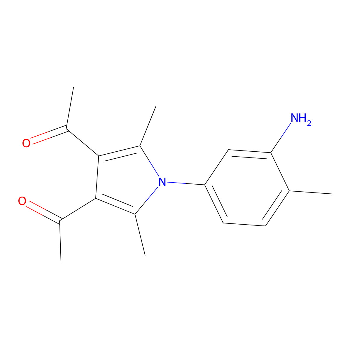 1-[4-Acetyl-1-(3-amino-4-methylphenyl)-2,5-dimethylpyrrol-3-yl]ethanone molecular structure, CAS 362688-15-1