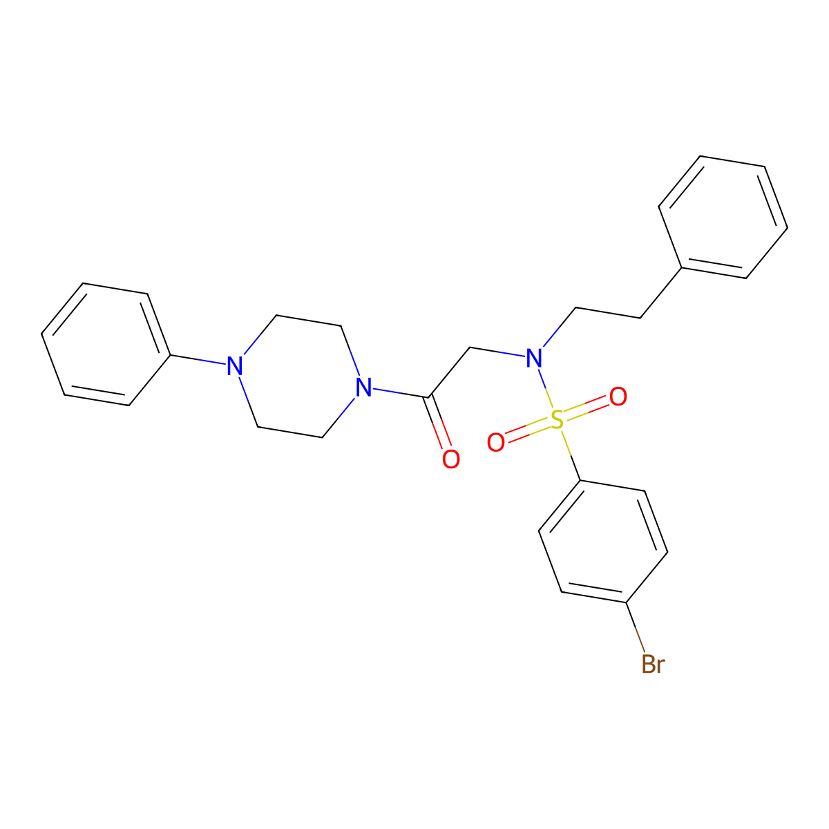 4-bromo-N-[2-oxo-2-(4-phenylpiperazin-1-yl)ethyl]-N-(2-phenylethyl)benzenesulfonamide molecular structure, CAS 362692-85-1