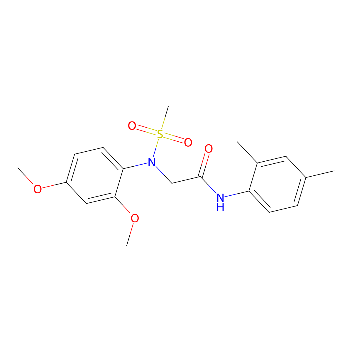 2-(2,4-dimethoxy-N-methylsulfonylanilino)-N-(2,4-dimethylphenyl)acetamide molecular structure, CAS 362693-81-0