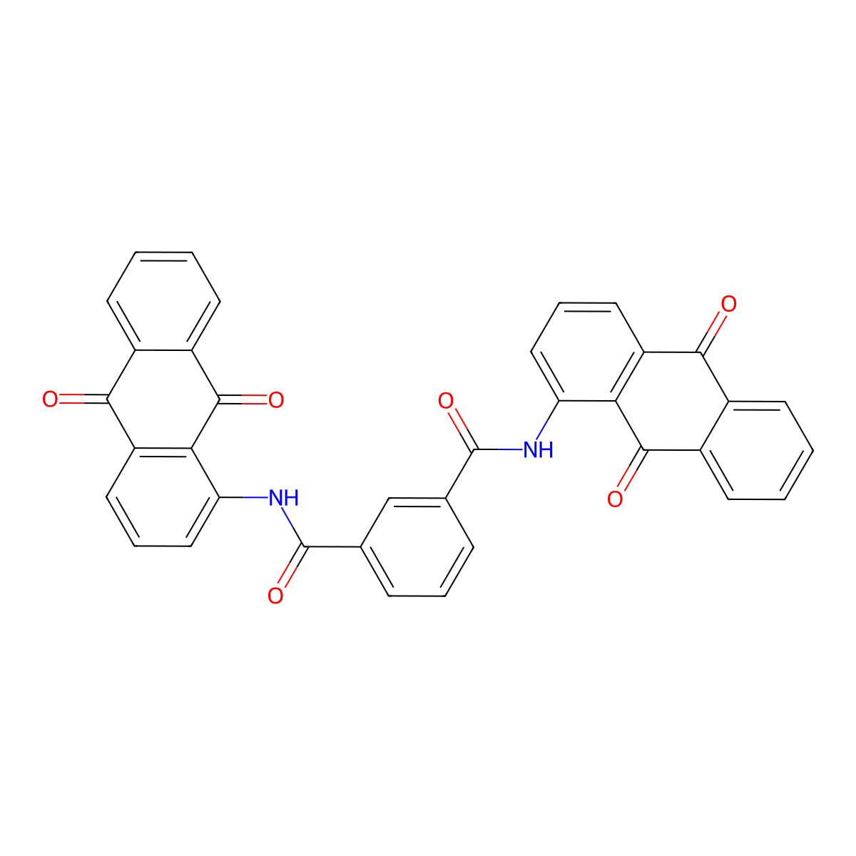 N,N'-Bis(9,10-dihydro-9,10-dioxo-1-anthryl)isophthaldiamide molecular structure, CAS 3627-47-2