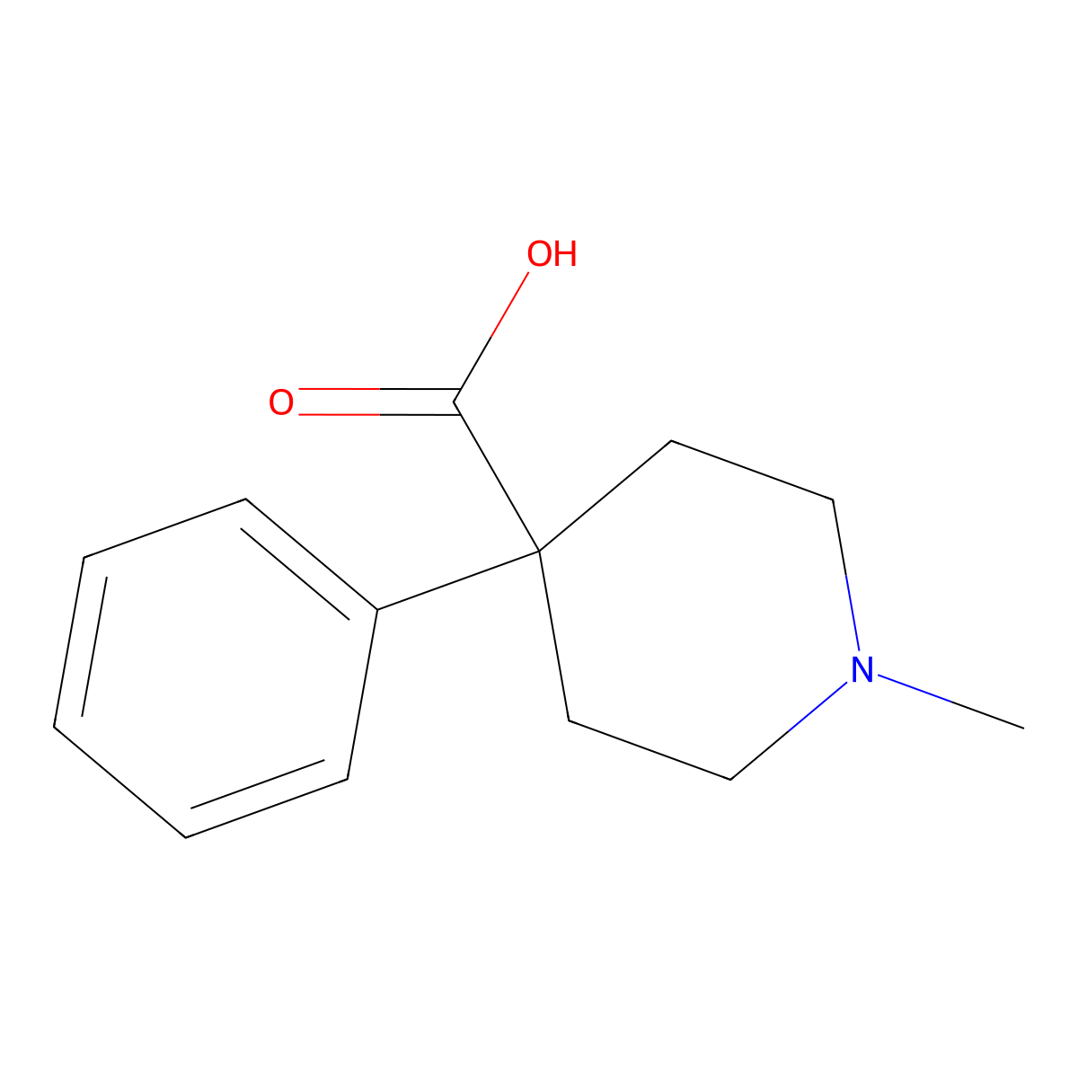 Meperidine acid molecular structure, CAS 3627-48-3