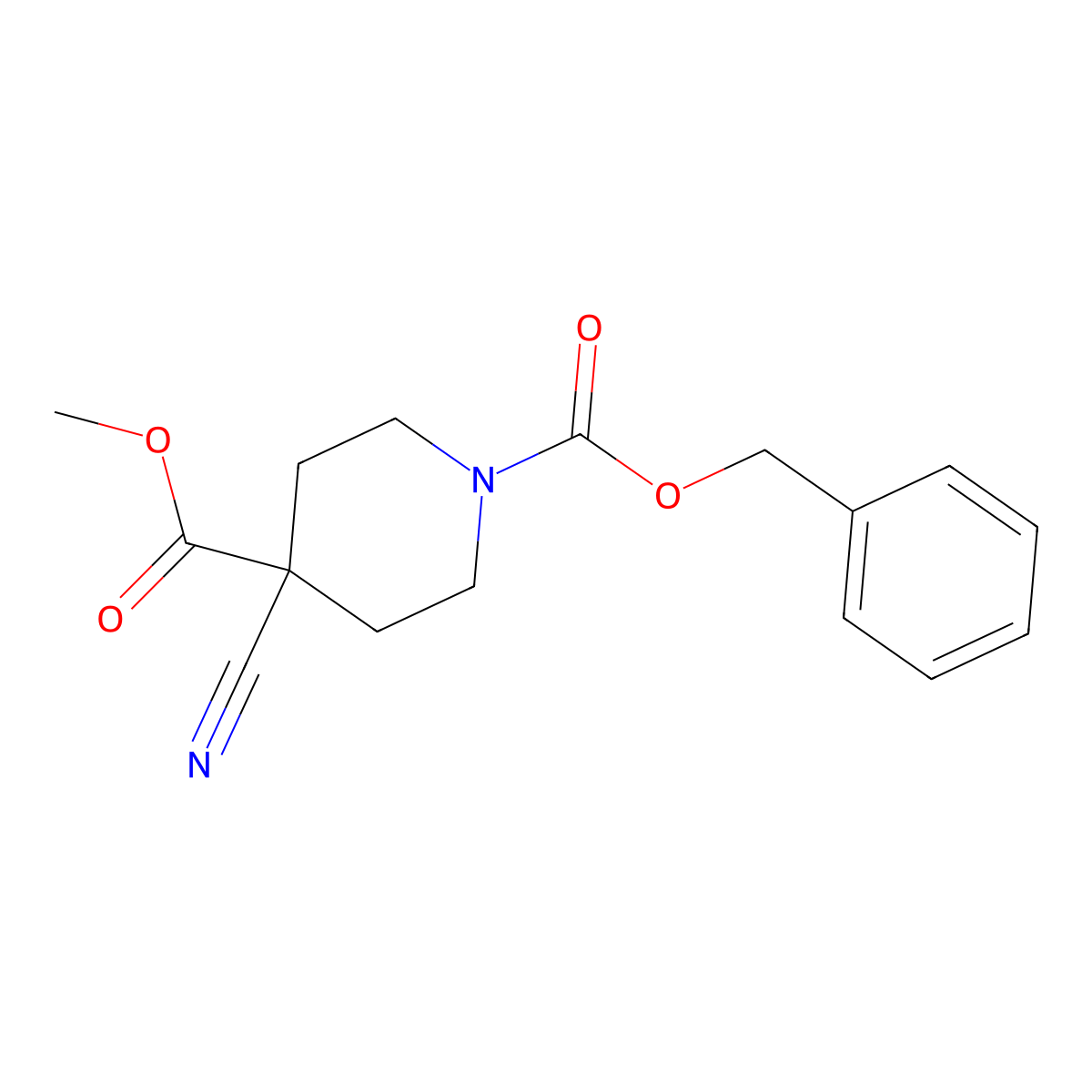 1-Benzyl 4-methyl 4-cyanopiperidine-1,4-dicarboxylate molecular structure, CAS 362703-33-1