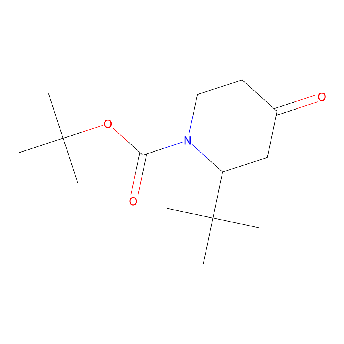 tert-Butyl 2-(tert-butyl)-4-oxopiperidine-1-carboxylate molecular structure, CAS 362704-50-5