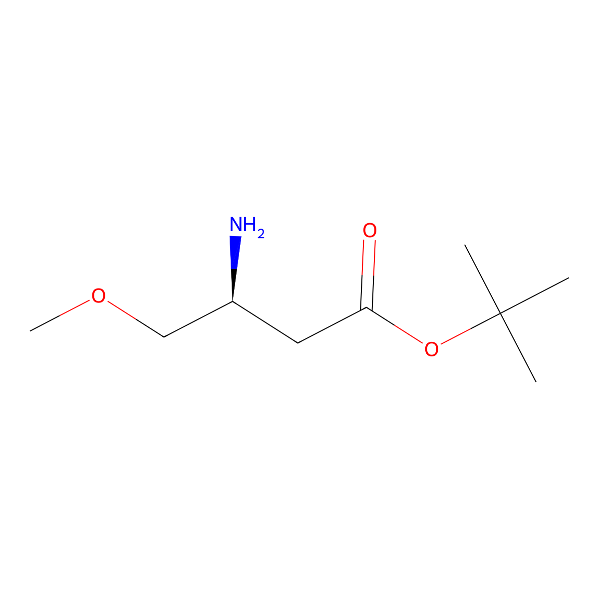 tert-butyl (3S)-3-amino-4-methoxybutanoate molecular structure, CAS 362704-92-5