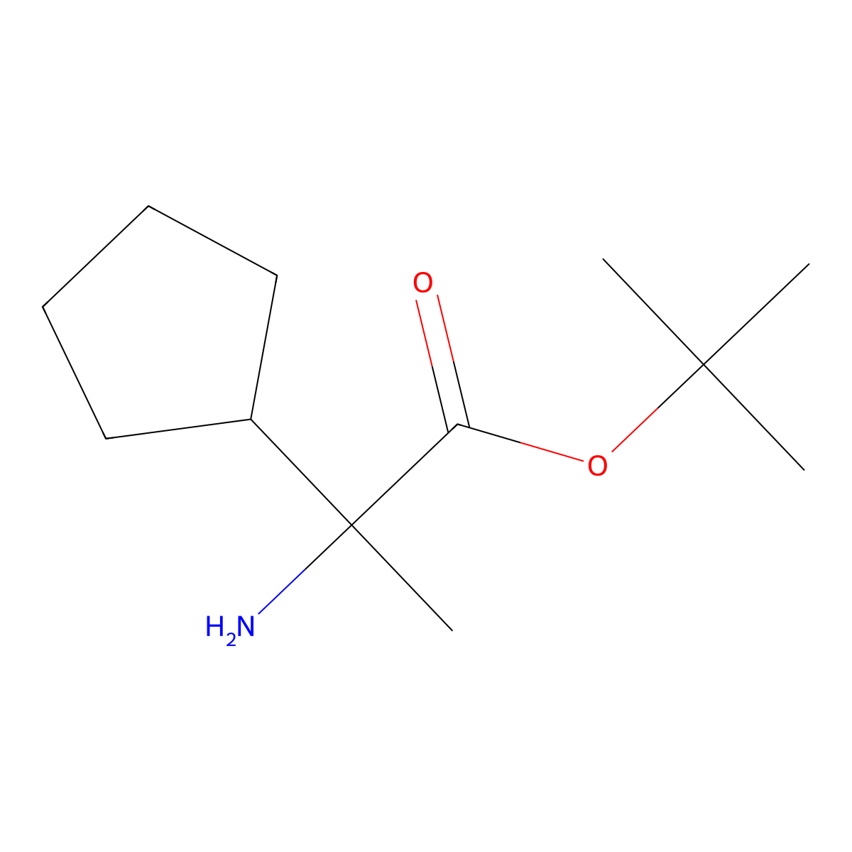 Tert-butyl 2-amino-2-cyclopentylpropanoate molecular structure, CAS 362707-17-3
