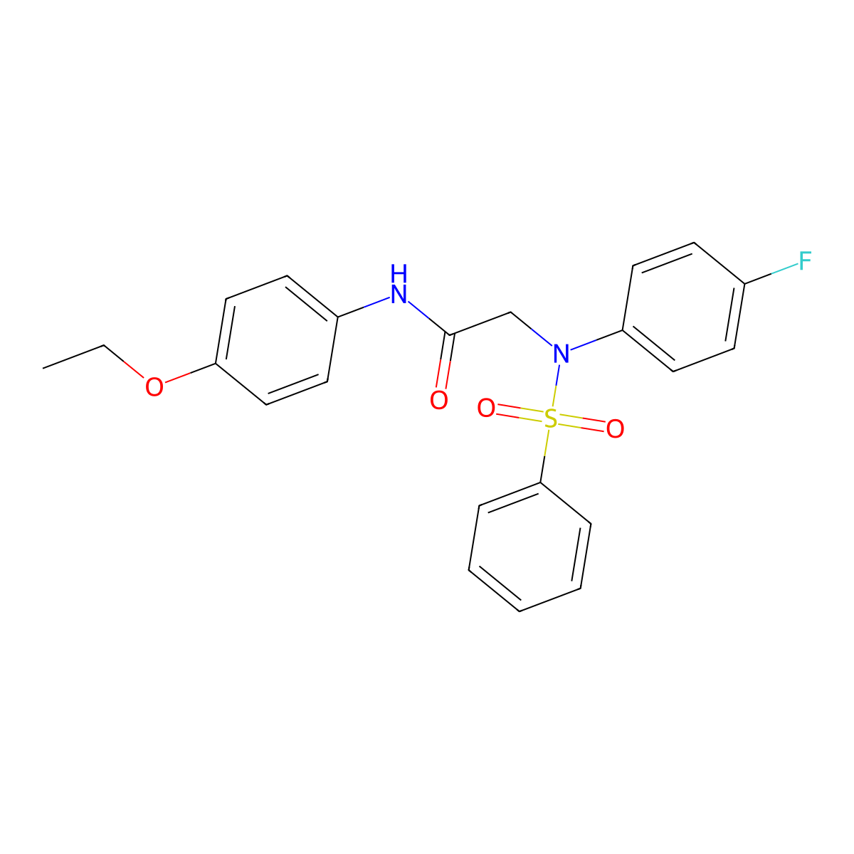 2-[N-(benzenesulfonyl)-4-fluoroanilino]-N-(4-ethoxyphenyl)acetamide molecular structure, CAS 362715-25-1
