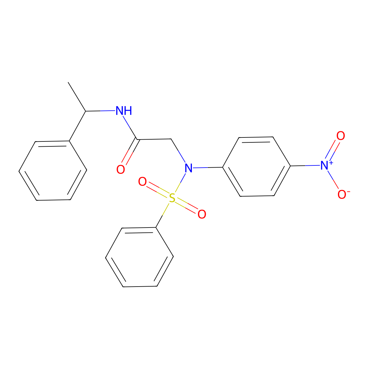 2-[N-(benzenesulfonyl)-4-nitroanilino]-N-(1-phenylethyl)acetamide molecular structure, CAS 362716-63-0