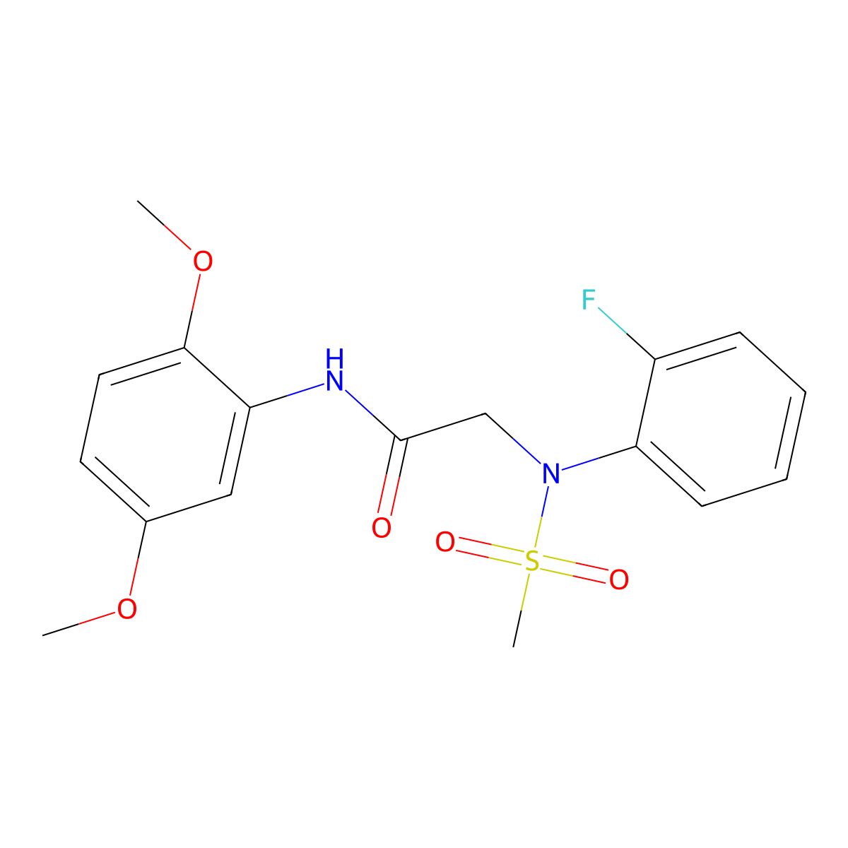 N-(2,5-dimethoxyphenyl)-2-(2-fluoro-N-methylsulfonylanilino)acetamide molecular structure, CAS 362717-63-3