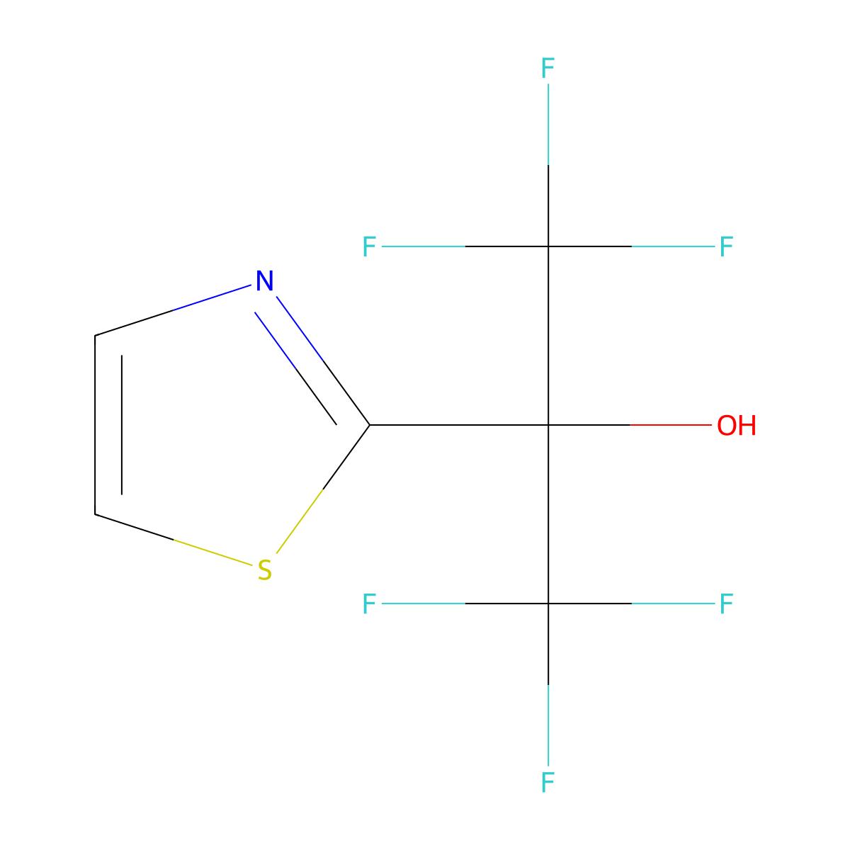 1,1,1,3,3,3-Hexafluoro-2-(1,3-thiazol-2-yl)propan-2-ol molecular structure, CAS 362718-79-4