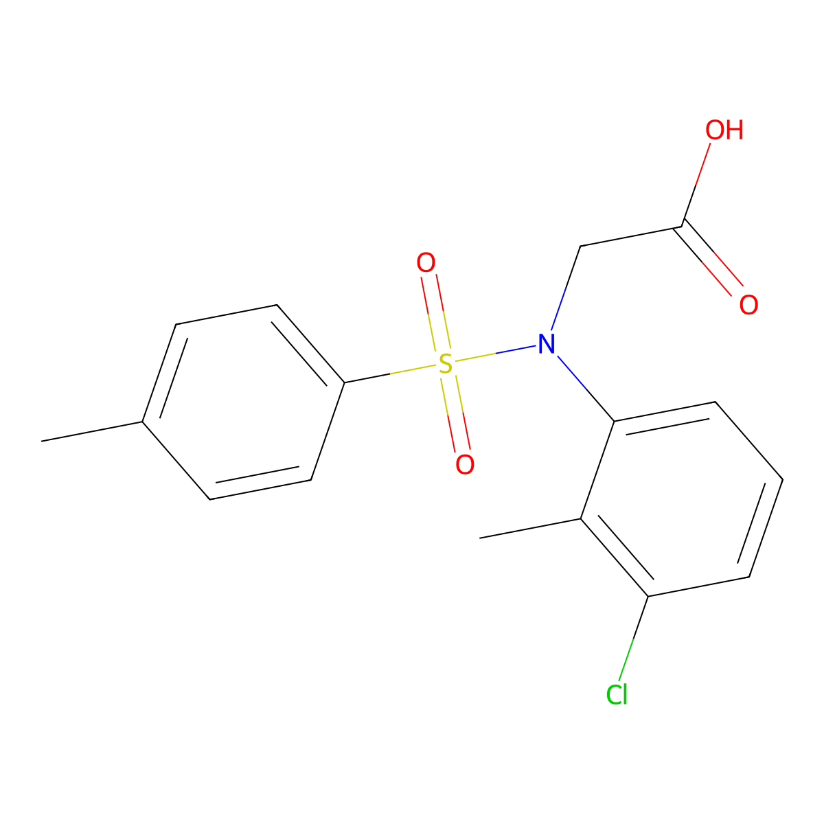 N-(3-chloro-2-methylphenyl)-N-[(4-methylphenyl)sulfonyl]glycine molecular structure, CAS 362719-84-4
