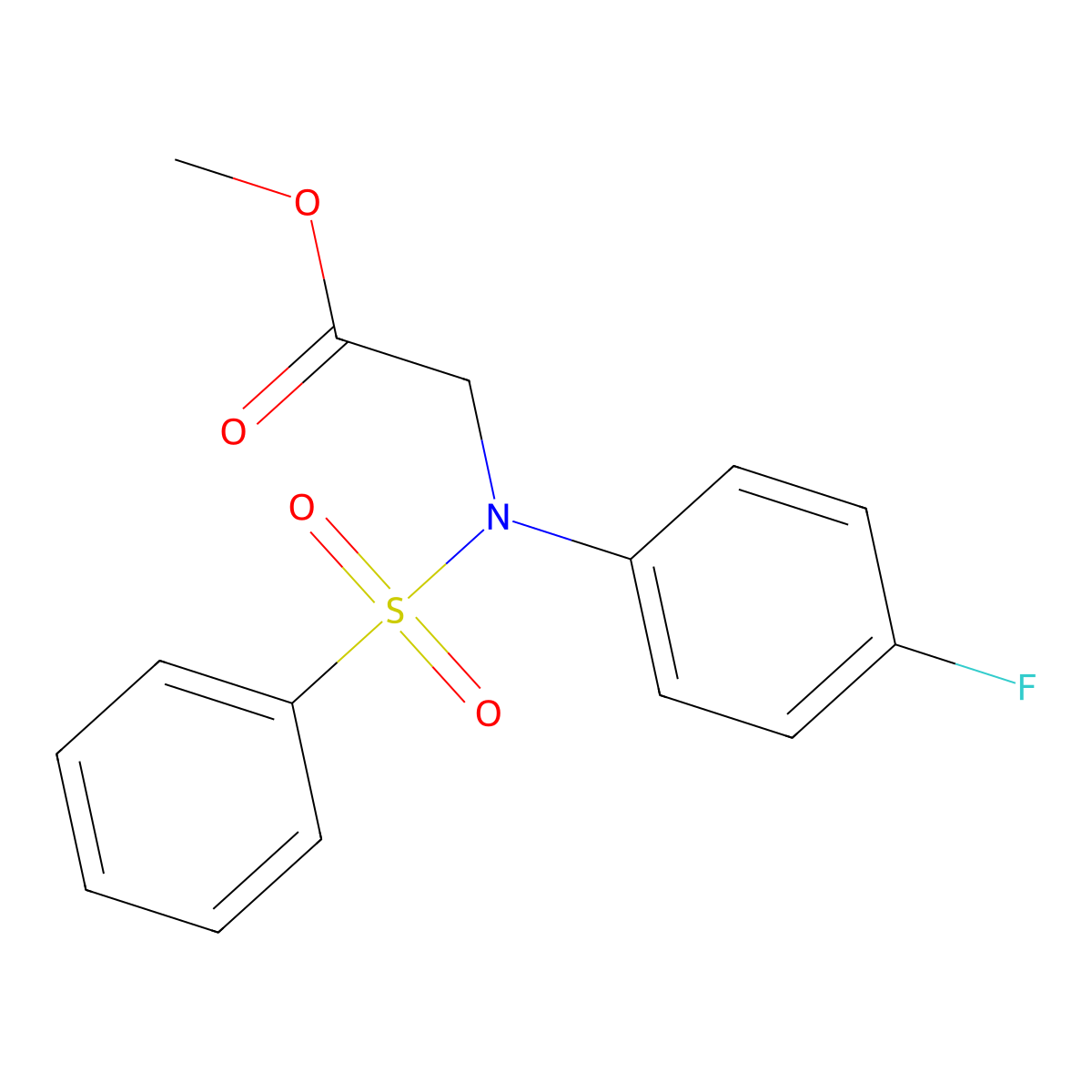 methyl N-(4-fluorophenyl)-N-(phenylsulfonyl)glycinate molecular structure, CAS 362720-33-0