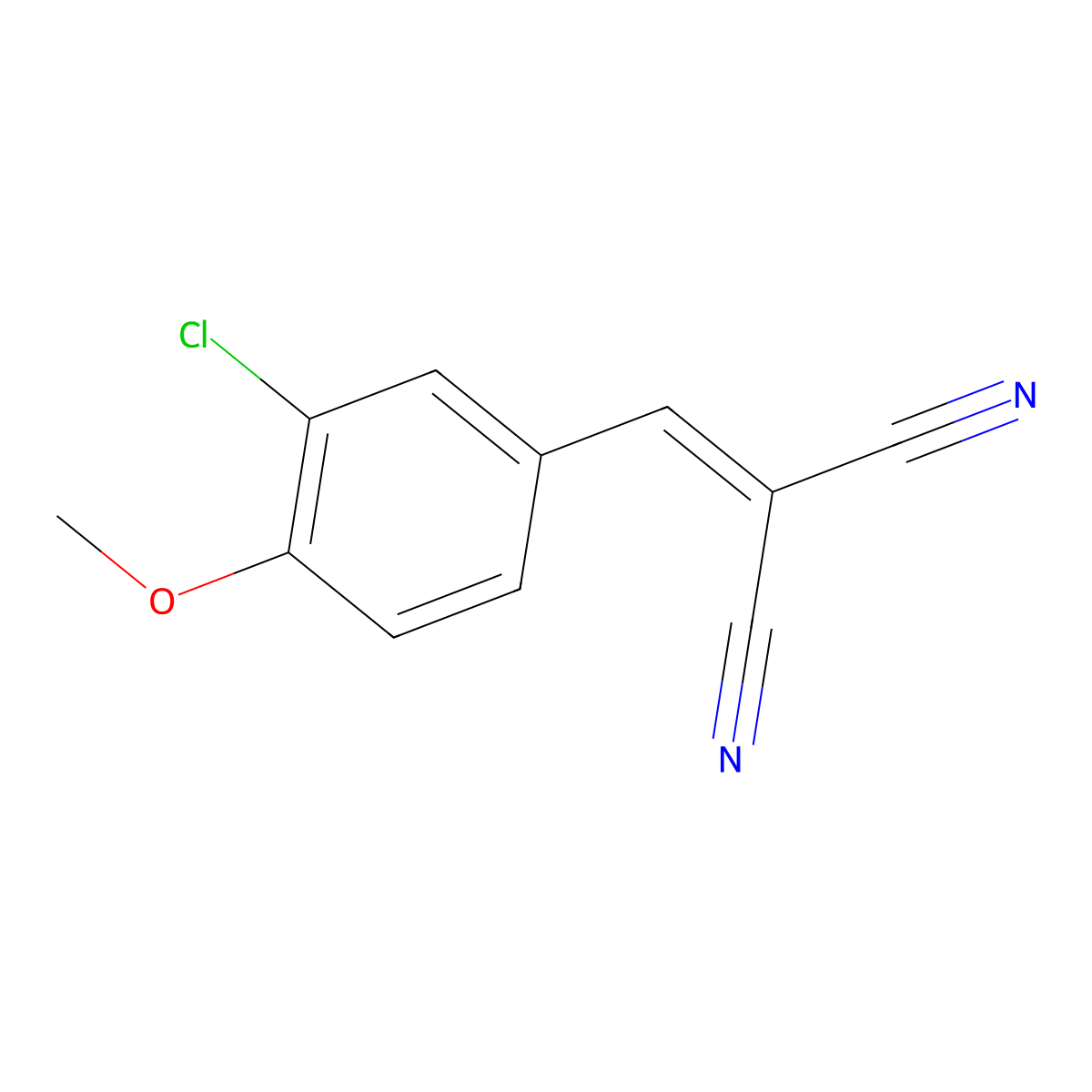 2-[(3-Chloro-4-methoxyphenyl)methylidene]propanedinitrile molecular structure, CAS 362721-80-0