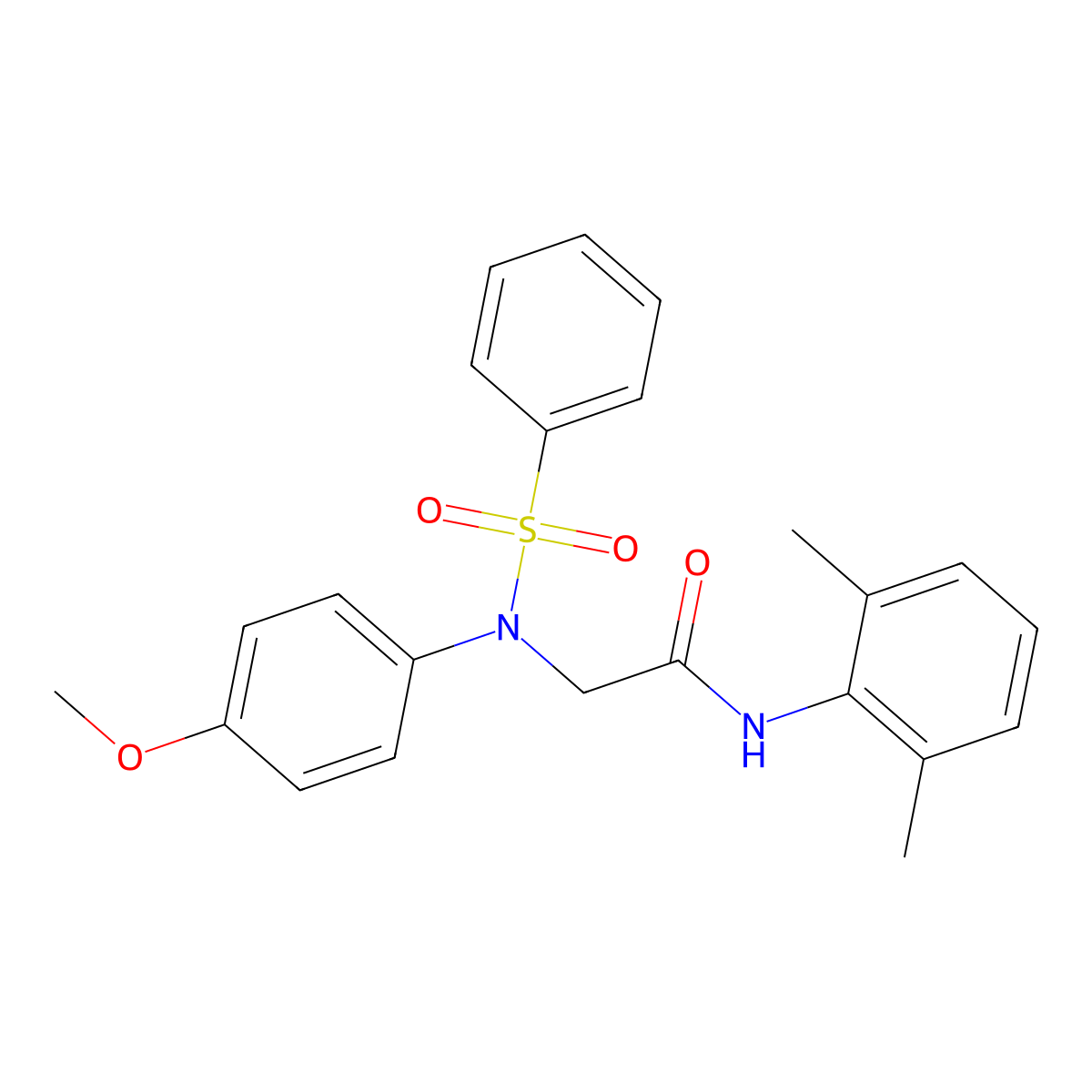 2-[N-(benzenesulfonyl)-4-methoxyanilino]-N-(2,6-dimethylphenyl)acetamide molecular structure, CAS 362722-12-1