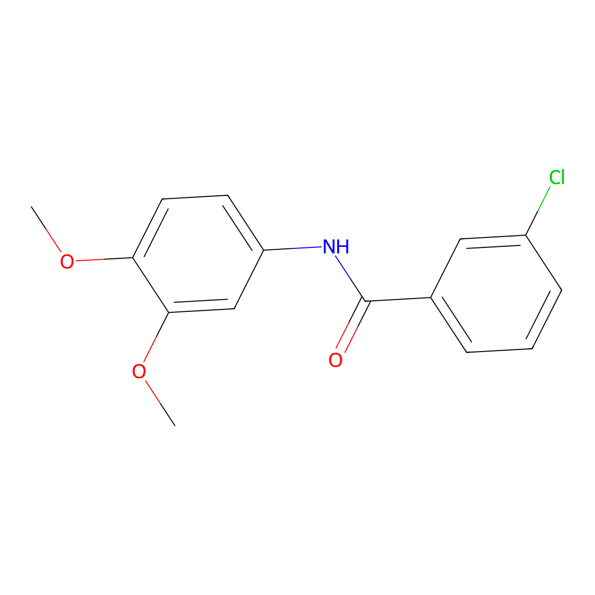 3-chloro-N-(3,4-dimethoxyphenyl)benzamide molecular structure, CAS 362722-22-3