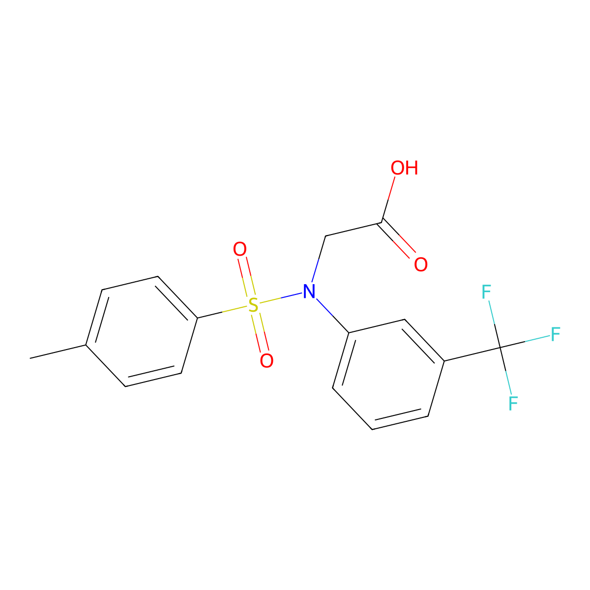 N-[(4-methylphenyl)sulfonyl]-N-[3-(trifluoromethyl)phenyl]glycine molecular structure, CAS 362723-01-1