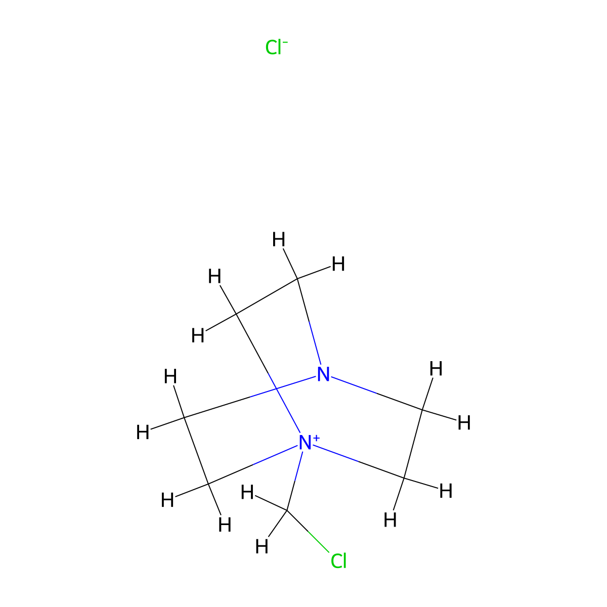 4-Aza-1-azoniabicyclo(2.2.2)octane, 1-(chloromethyl)-, chloride (1:1) molecular structure, CAS 36273-11-7