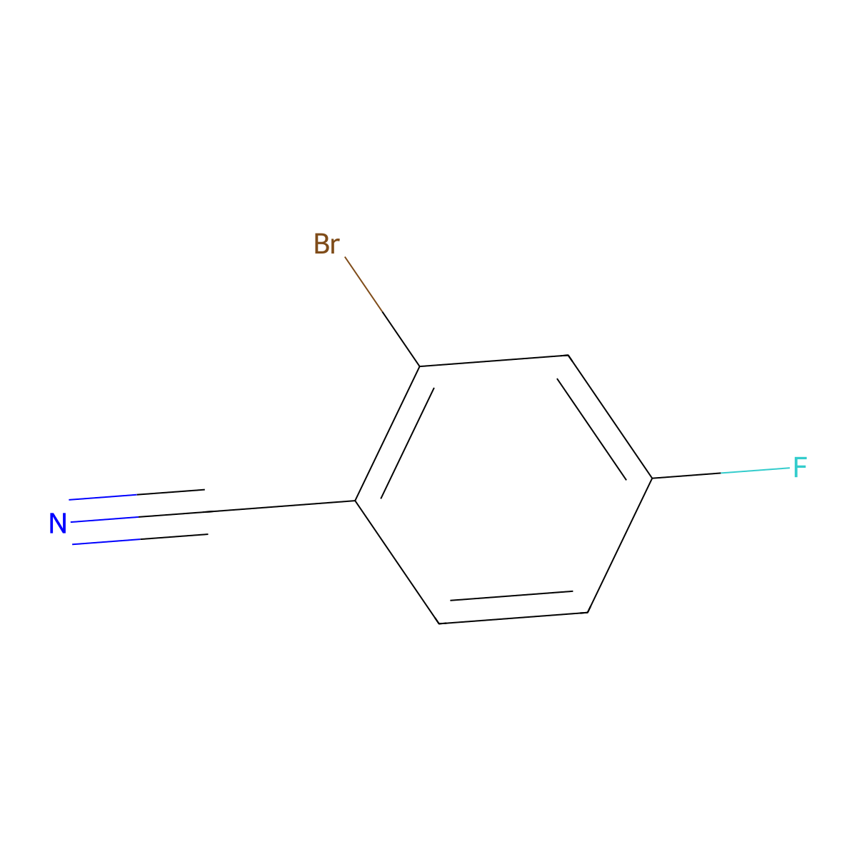 2-Bromo-4-fluorobenzonitrile molecular structure, CAS 36282-26-5