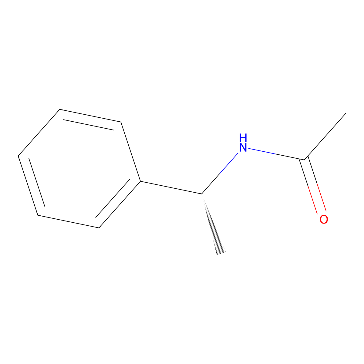 (R)-N-acetyl-1-phenylethylamine molecular structure, CAS 36283-44-0