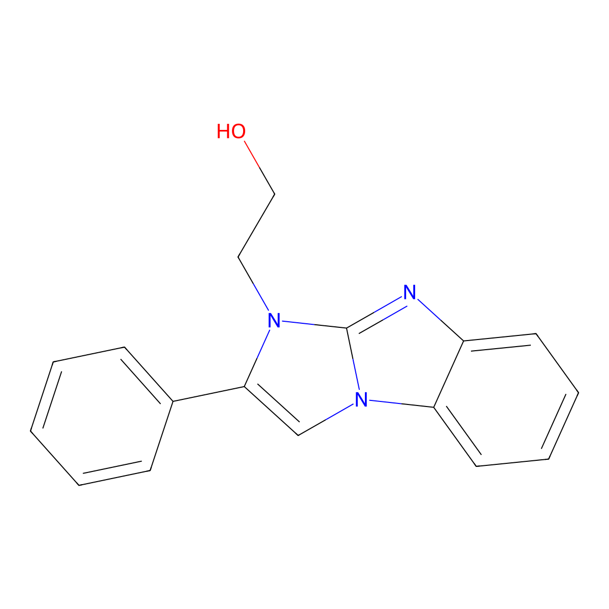 2-(2-phenyl-1H-imidazo[1,2-a]benzimidazol-1-yl)ethanol molecular structure, CAS 36289-13-1