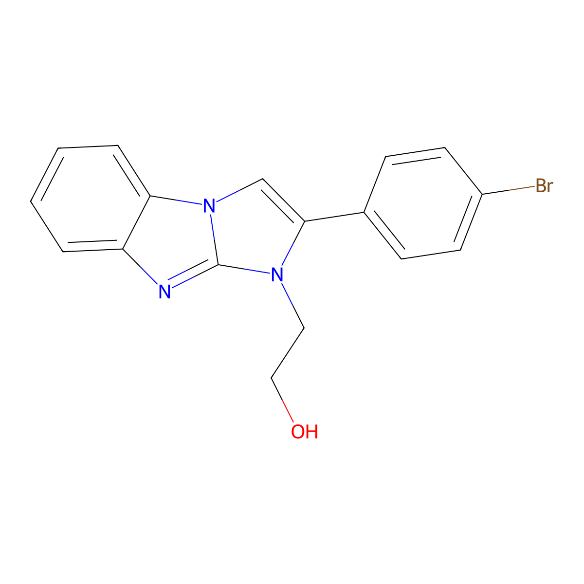 2-[2-(4-bromophenyl)-1H-imidazo[1,2-a]benzimidazol-1-yl]ethanol molecular structure, CAS 36289-27-7