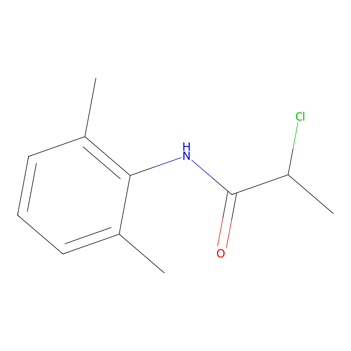 2-chloro-N-(2,6-dimethylphenyl)propanamide molecular structure, CAS 36292-29-2