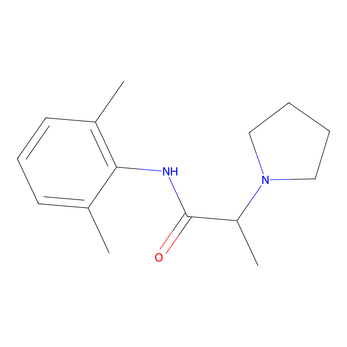 N-(2,6-dimethylphenyl)-2-pyrrolidin-1-ylpropanamide molecular structure, CAS 36292-30-5