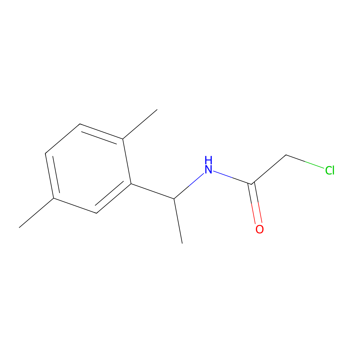 2-chloro-N-[1-(2,5-dimethylphenyl)ethyl]acetamide molecular structure, CAS 36292-95-2