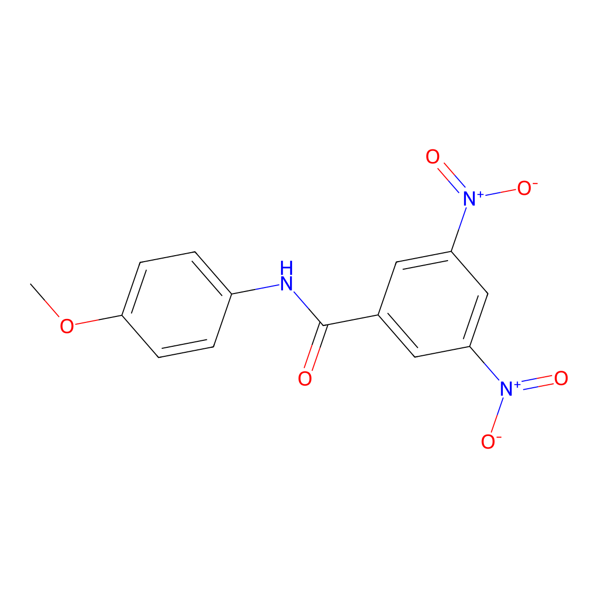 N-(4-methoxyphenyl)-3,5-dinitrobenzamide molecular structure, CAS 36293-34-2