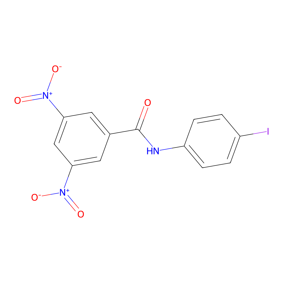 N-(4-iodophenyl)-3,5-dinitrobenzamide molecular structure, CAS 36293-35-3