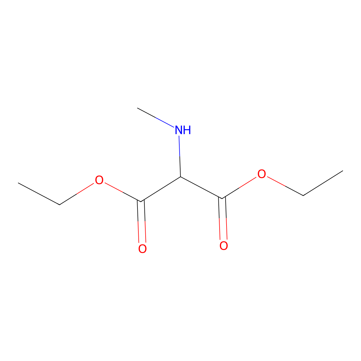 Diethyl 2-(methylamino)propanedioate molecular structure, CAS 36295-63-3