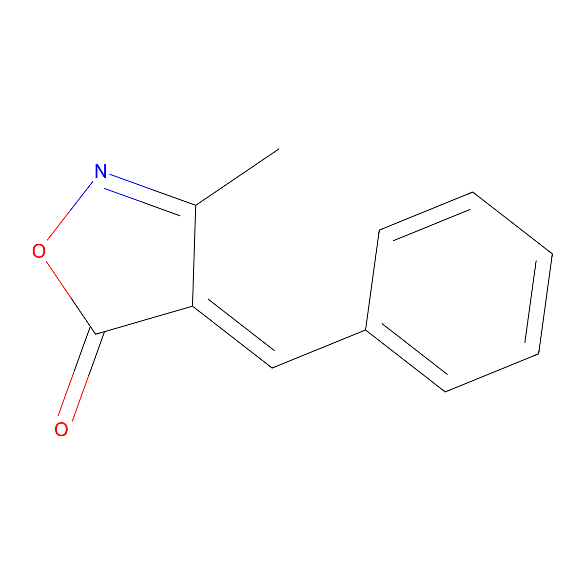 4-Benzylidene-3-methyl-2-isoxazolin-5-one molecular structure, CAS 36298-55-2