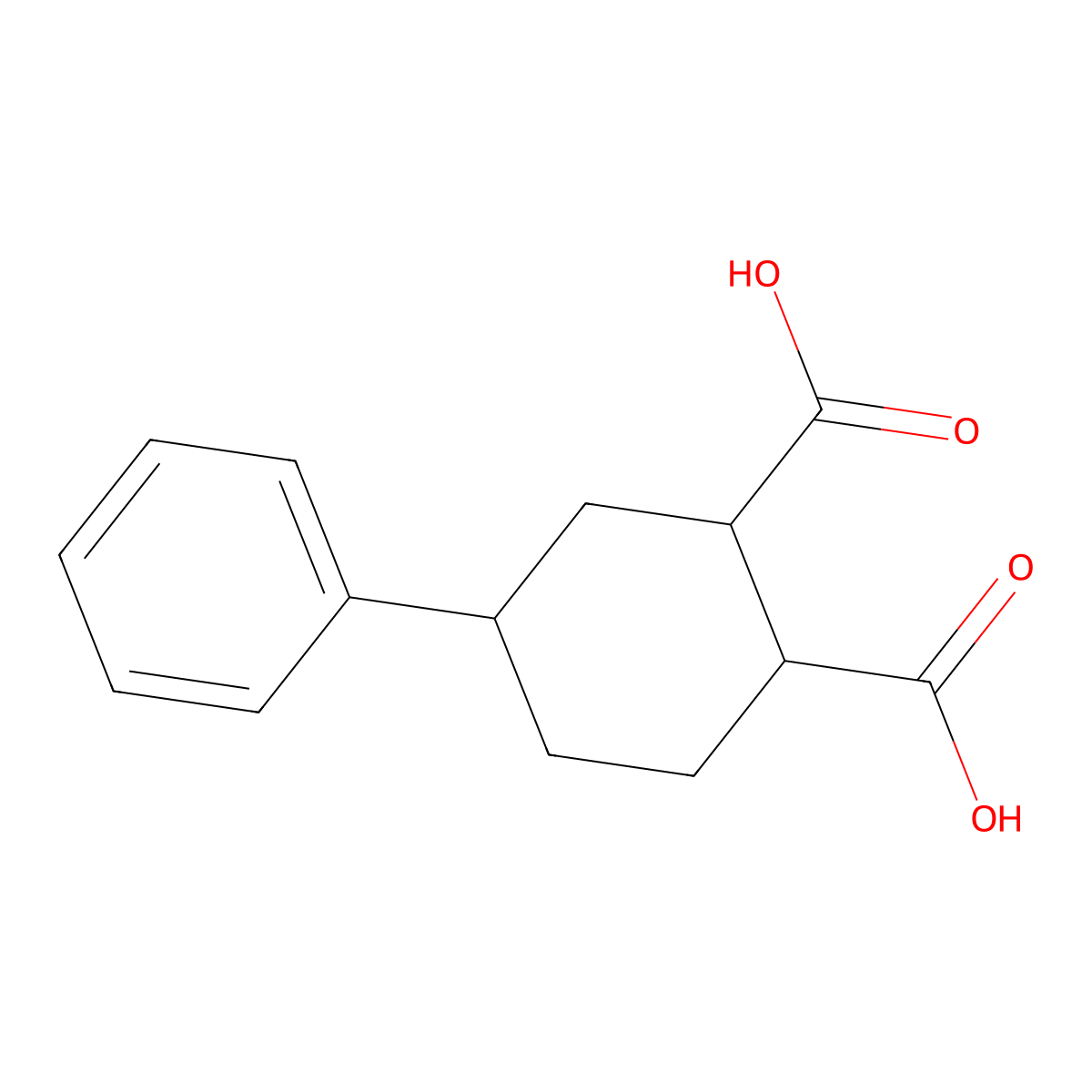 4-Phenylcyclohexane-1,2-dicarboxylic acid molecular structure, CAS 36299-64-6