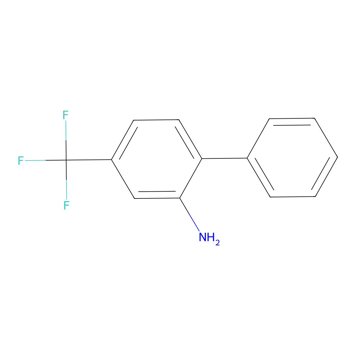 2-Amino-4-(trifluoromethyl)biphenyl molecular structure, CAS 363-08-6