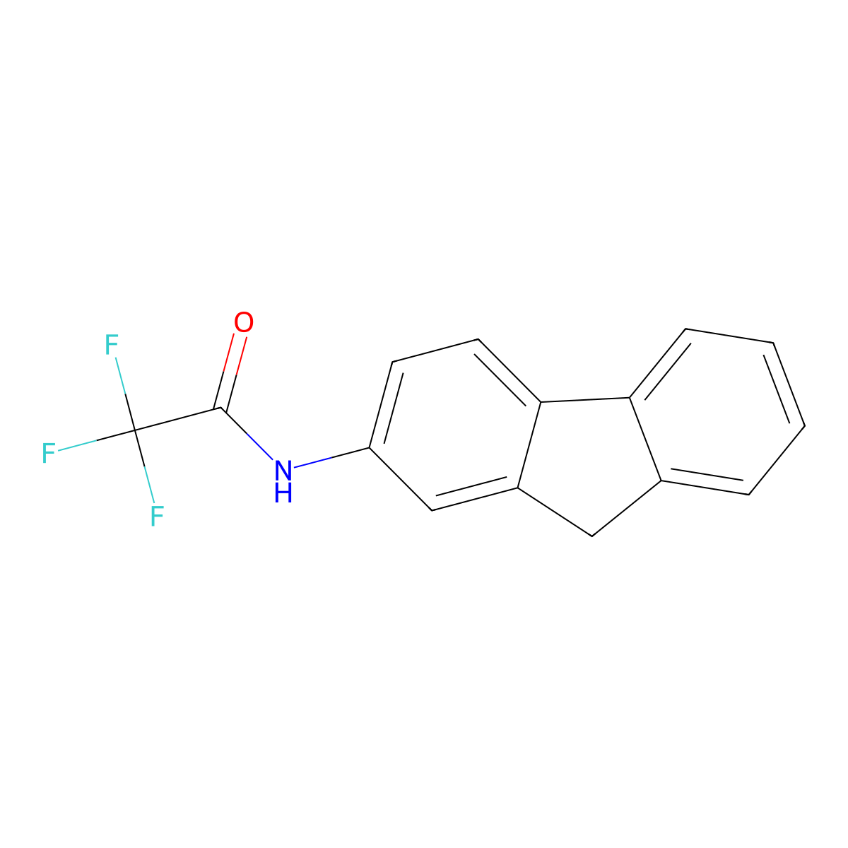 2-(2,2,2-Trifluoroacetamido)fluorene molecular structure, CAS 363-17-7