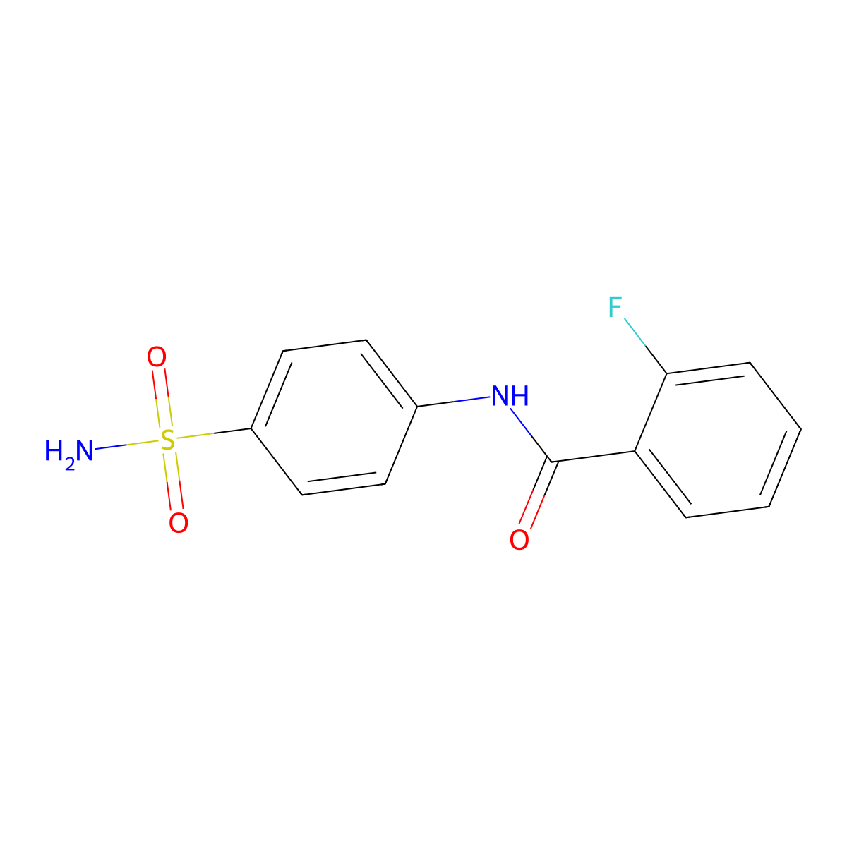 2-fluoro-N-(4-sulfamoylphenyl)benzamide molecular structure, CAS 363-31-5