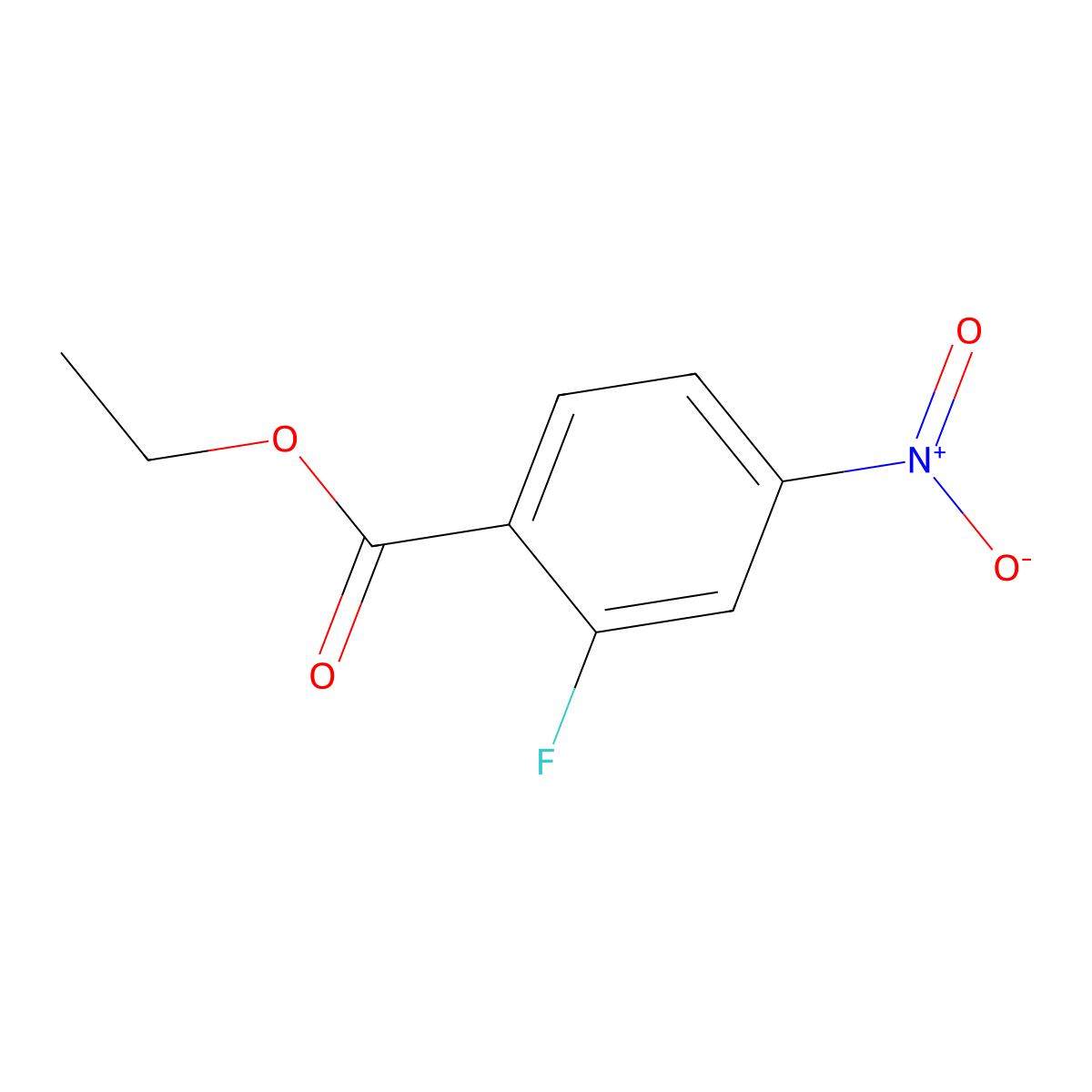 Ethyl 2-fluoro-4-nitrobenzoate molecular structure, CAS 363-32-6