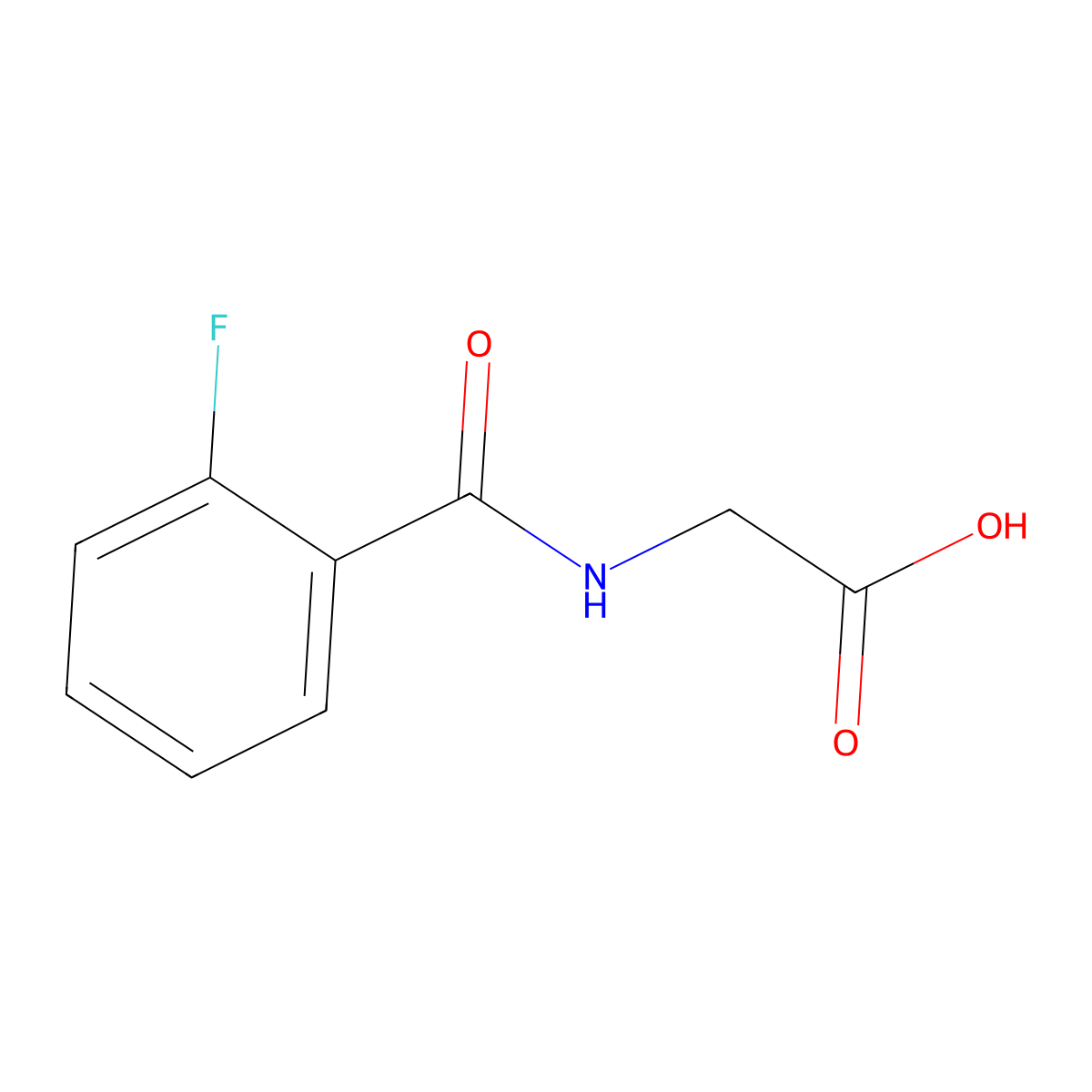 (2-Fluoro-benzoylamino)-acetic acid molecular structure, CAS 363-34-8