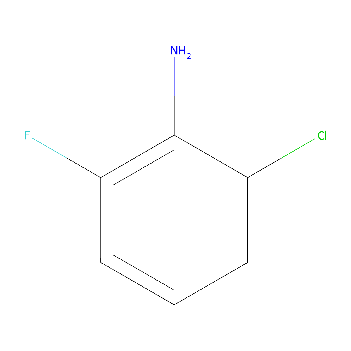 2-Chloro-6-fluoroaniline molecular structure, CAS 363-51-9