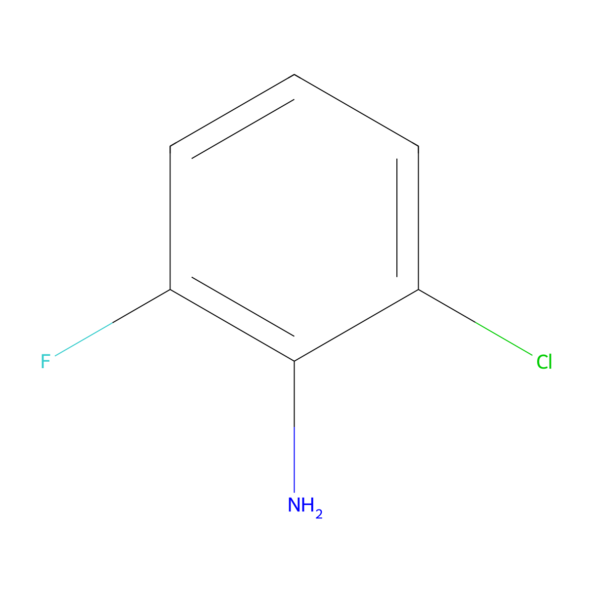 2-Chloro-6-fluoroaniline molecular structure, CAS 363-51-9